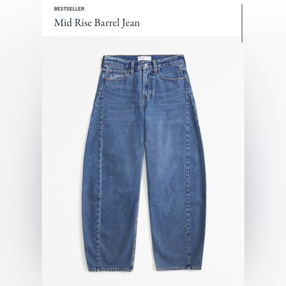 Abercrombie Mid Rise Barrel Jeans